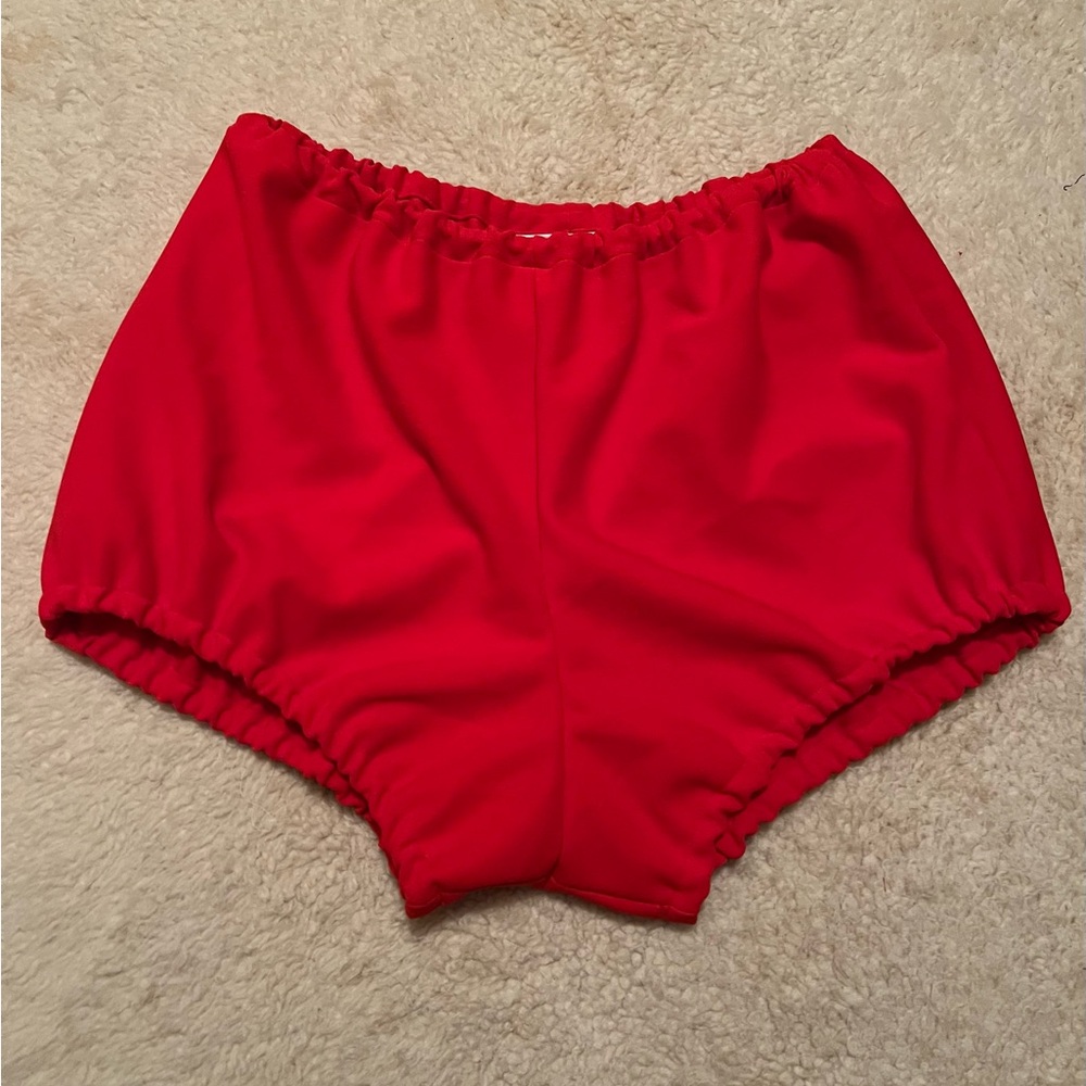 Vintage red handmade bloomers from vintage 1970s fabric One of a kind